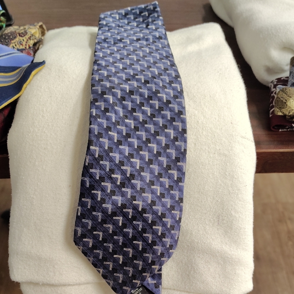 Nautica Geometric Blue and Gray Men's Tie
